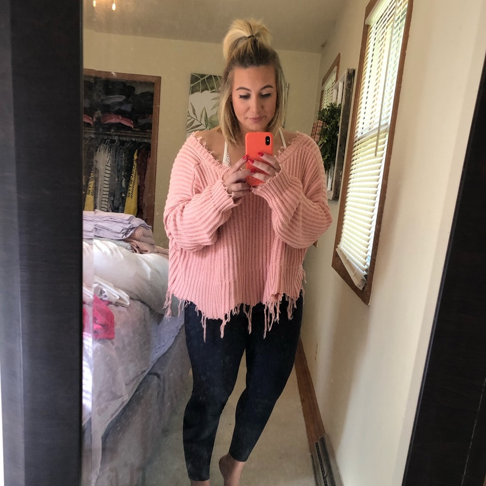 Oversized distressed sweater